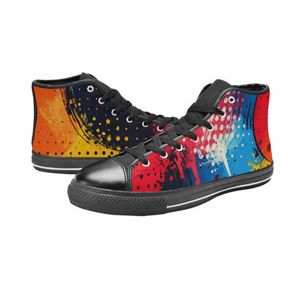 MEN'S Comic Book Halftone High Top Canvas Surreal Sneakers