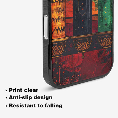 iPhone 16 Plus Case — Kwanzaa Kinara Pattern Seamless Repeat African, Custom Made Phone Cover