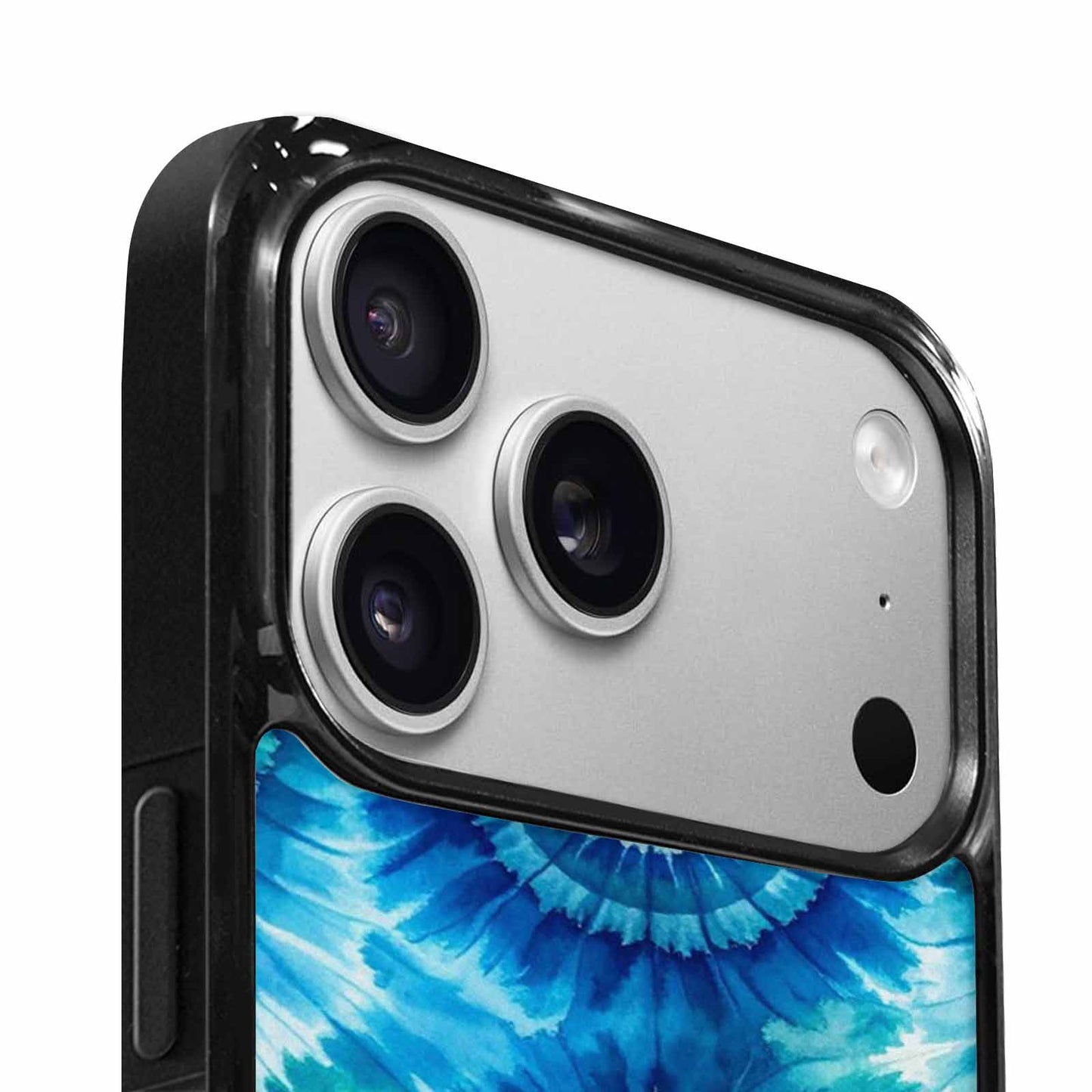 iPhone 17 Pro Case — Tie Dye Ocean Blues Blended Tie, Custom Made Phone Cover