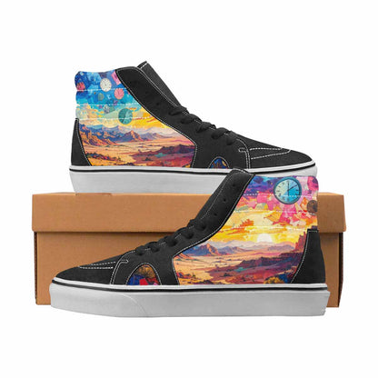 WOMEN'S Surrealist Full Color High Top Canvas Artist-designed Cottagecore Custom Canvas Shoes
