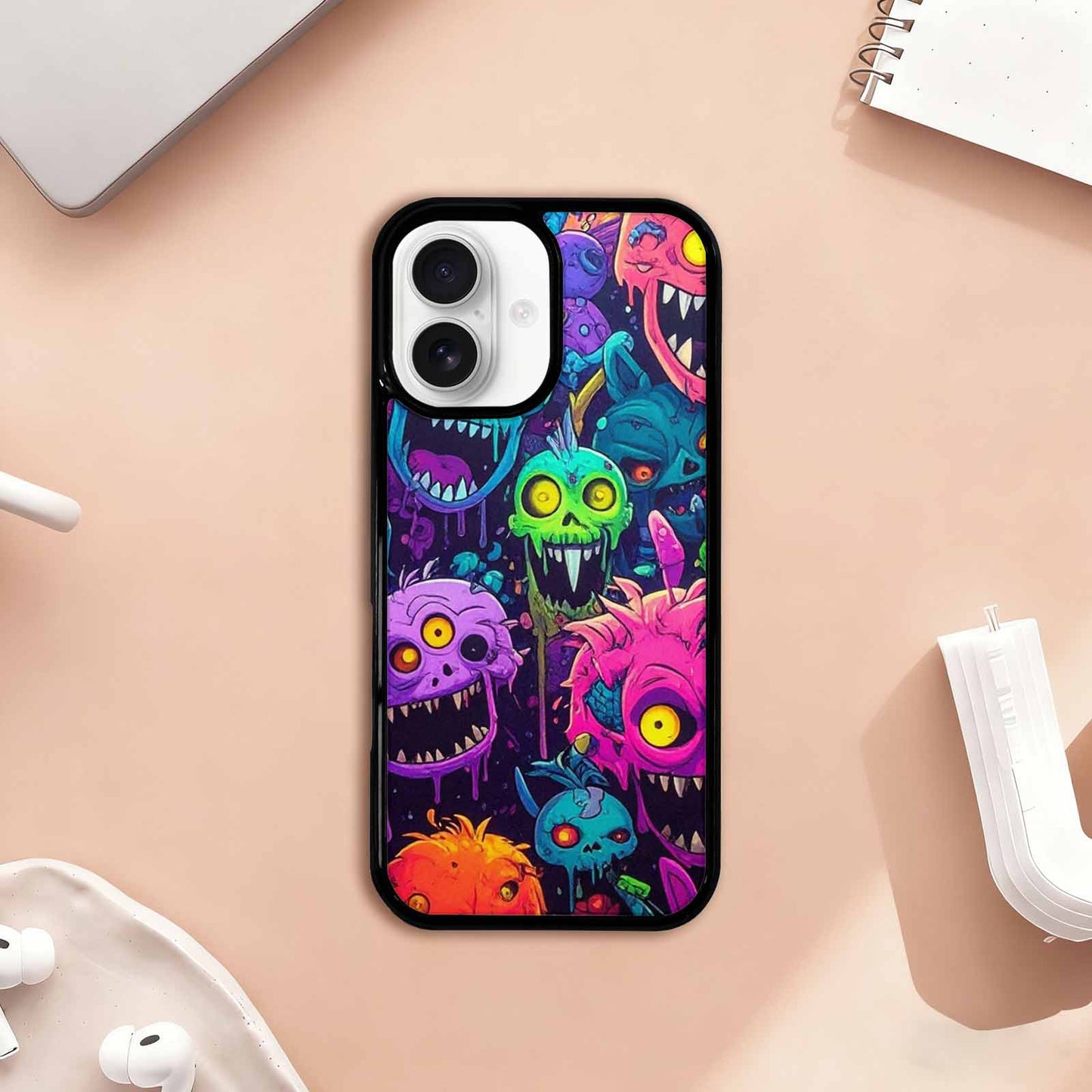 iPhone 17 Case — Mixed Toxic Glow Creature Cartoon Cute, Custom Designed Case Cover