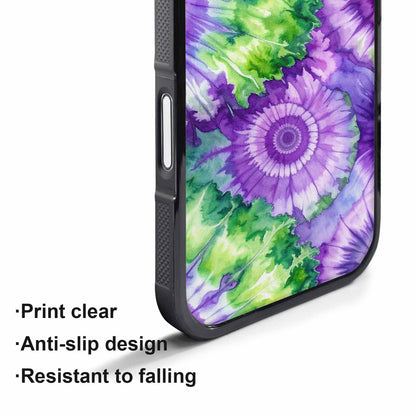 iPhone 17 Pro Case — Tie Dye Purple Green Blended Tie, Personalized Phone Case