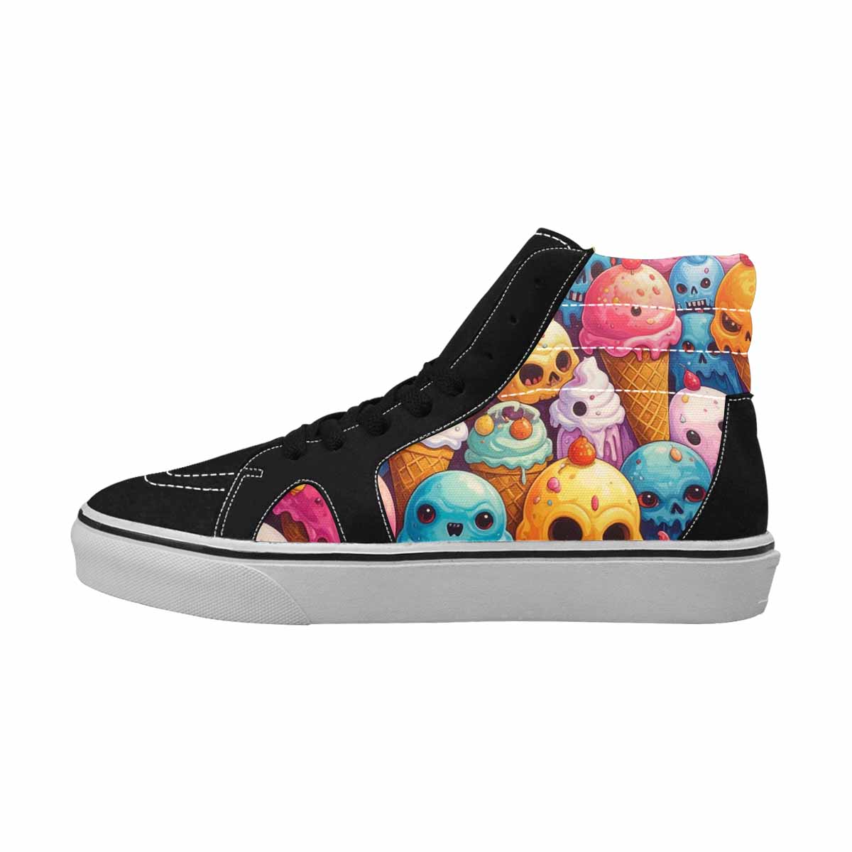 MEN'S Ice Cream Monsters  High Top Canvas Melting Art Custom Sneakers