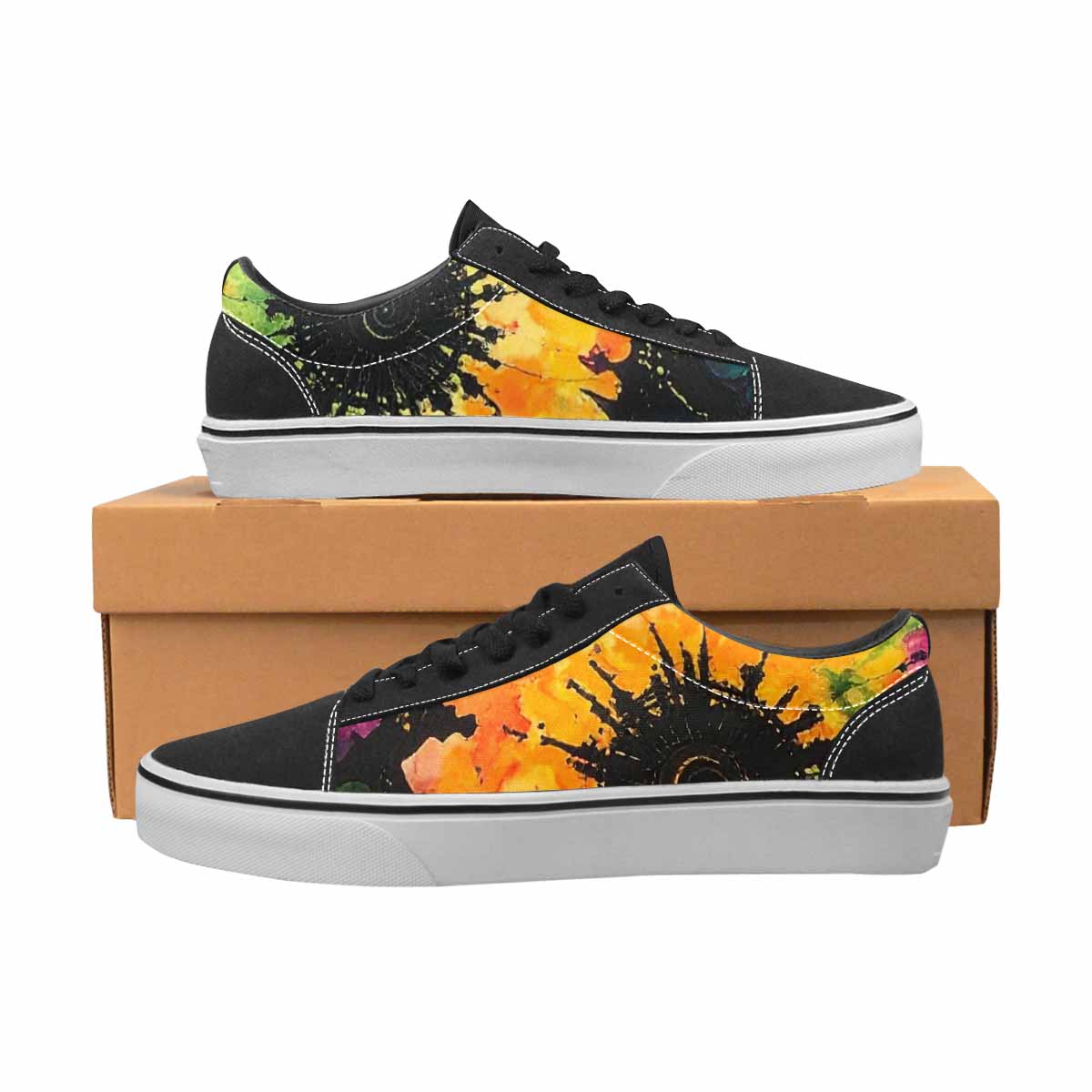 WOMEN'S Tie Lace-Up Canvas Kaleidoscope Custom Sneakers