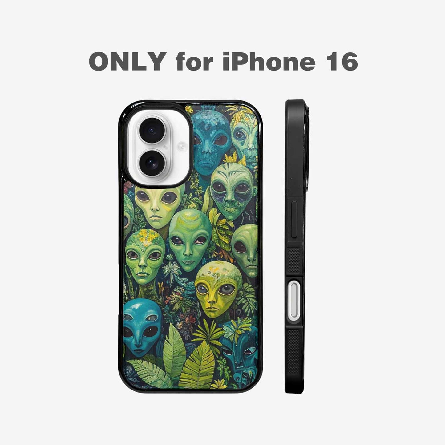 iPhone 16 Case — Aliens Pattern Hundreds Of Sma Bcn, Custom Designed Case Cover