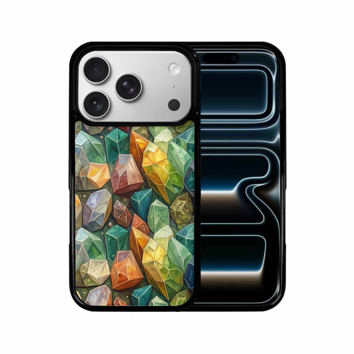 iPhone 17 Pro Case — Glossy Reptile Crystal Shard Original Art, Custom Art Phone Cover