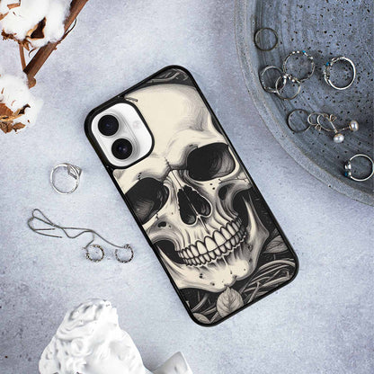 iPhone 16 Plus Case — 20 Skulls Overlapping Seamless Tileable Pattern, Personalized Phone Case
