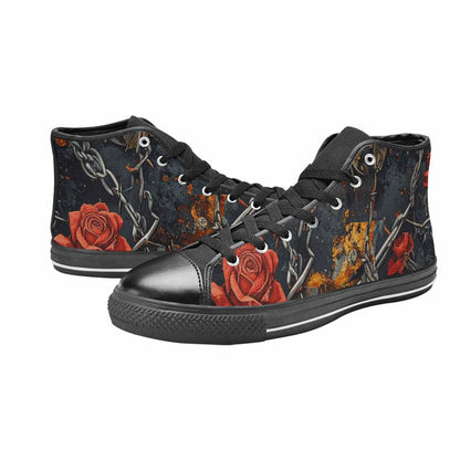 WOMEN'S Barbed Wire Chain High Top Canvas Surreal Shoes