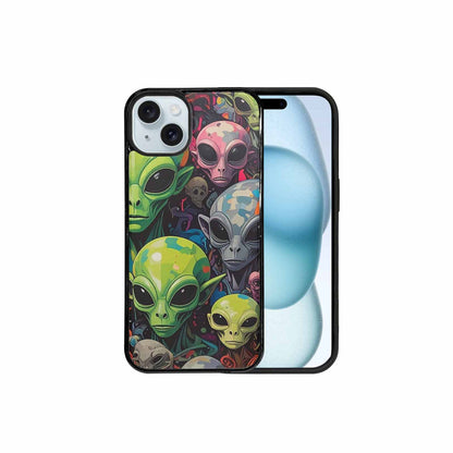 iPhone 15 Plus Case — Aliens Camo Aliens Pattern Hundreds Of, Custom Printed Phone Case