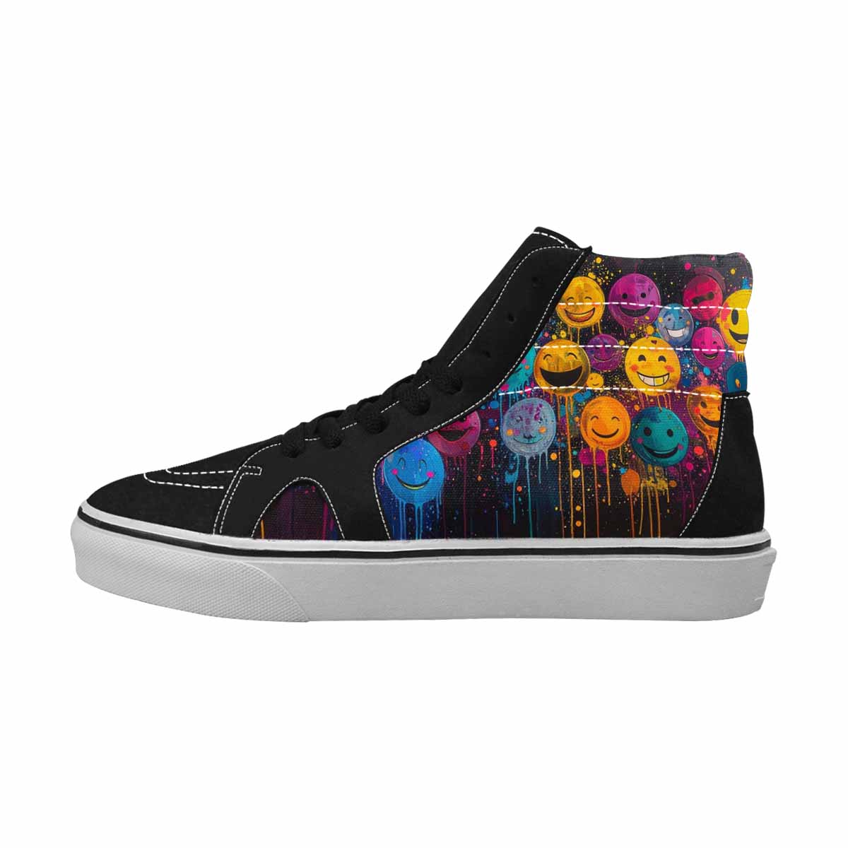 MEN'S Smiley Faces  Glow High Top Canvas Aesthetic Shoes