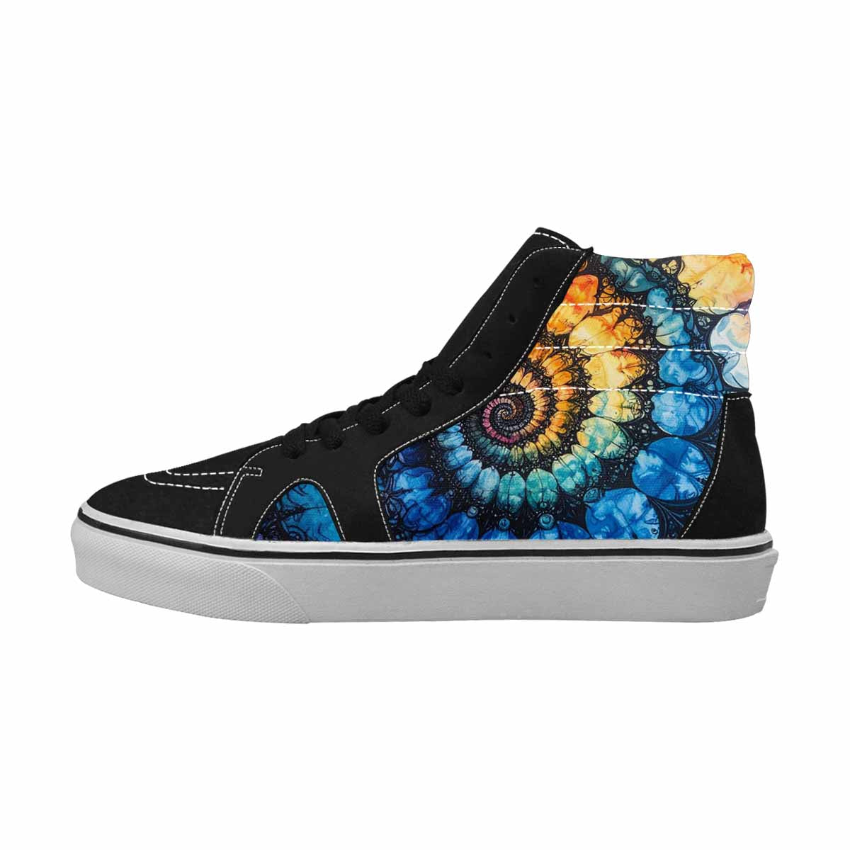 MEN'S Tie High Top Canvas Vibrant Chaos Custom Sneakers