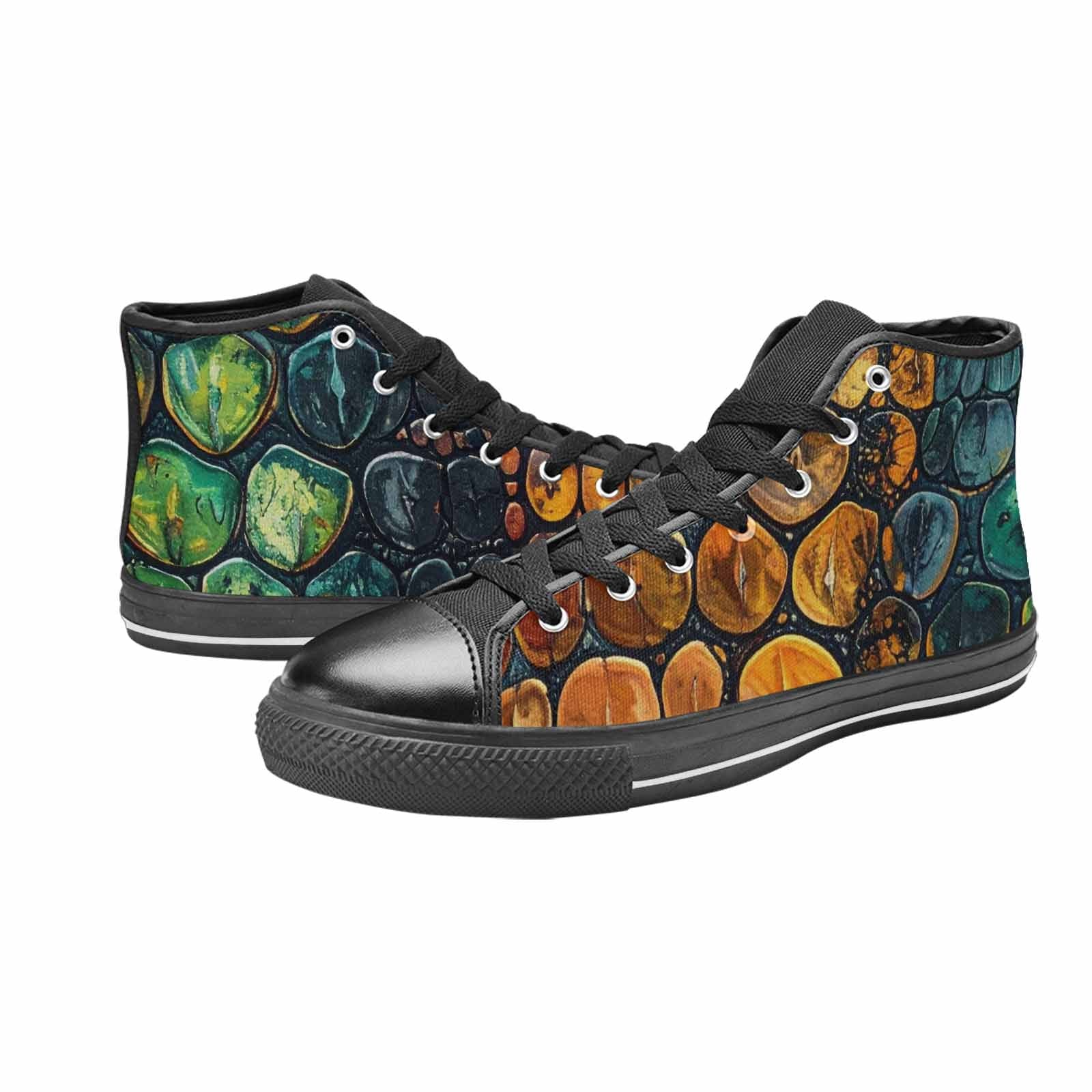 MEN'S Snake Skin Reptile High Top Canvas Aesthetic Custom Sneakers