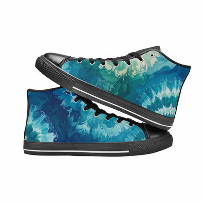 MEN'S Tie Dye - High Top Canvas Y2K Custom Shoes