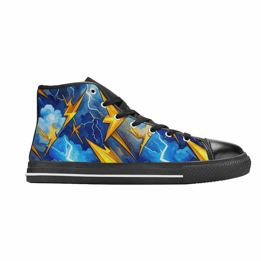 WOMEN'S Lightning Bolt High Top Canvas Grunge Custom Shoes