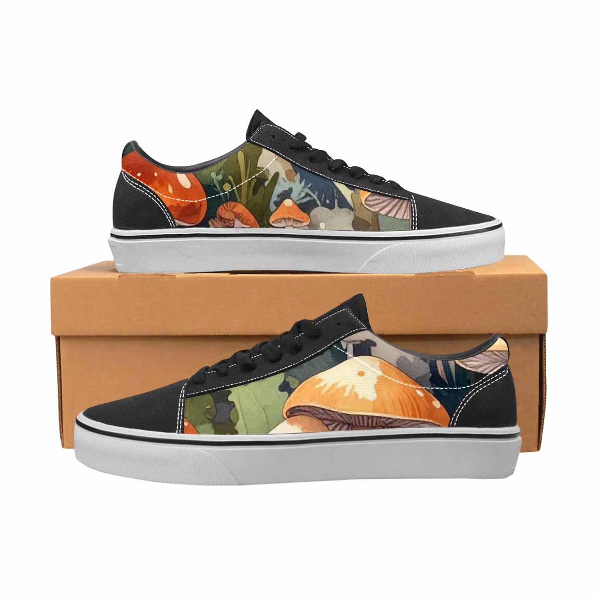 WOMEN'S Mushrooms  Camo Mushrooms Lace-Up Canvas Dreamcore Shoes