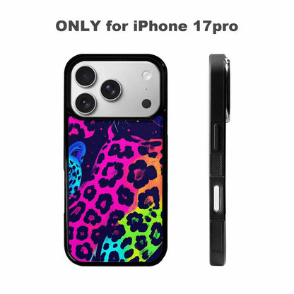 iPhone 17 Pro Case — Leopard Print Neon Animal Print, Original Design Phone Case