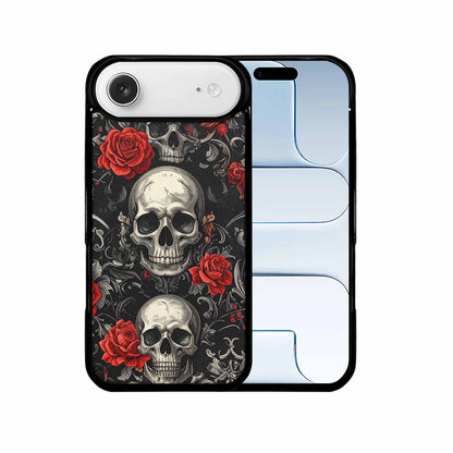 iPhone 17 Air Case — Skulls Roses Fine Line Gothic Skulls, Custom Art Phone Cover