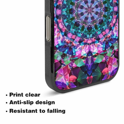iPhone 16 Pro Case — Crystal Mandala Art Seamless Pattern Vibrant, Custom Designed Case Cover