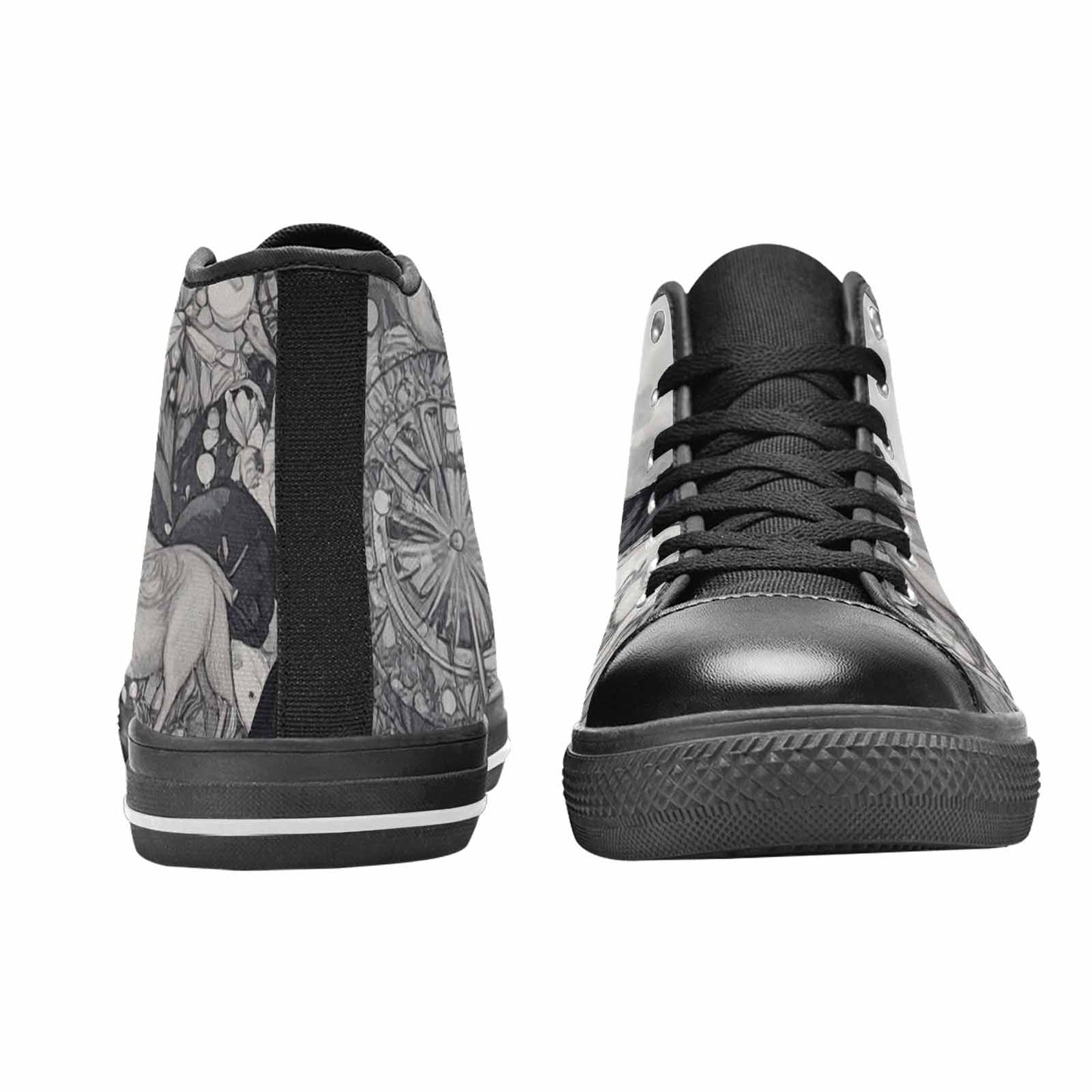 WOMEN'S Wolves Everywhere Collage High Top Canvas Aesthetic Sneakers