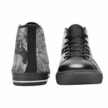 WOMEN'S Wolves Everywhere Collage High Top Canvas Aesthetic Sneakers