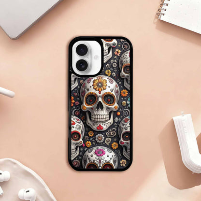 iPhone 17 Case — Greyscale Black And White Gothic Skulls, Custom Print Case Cover