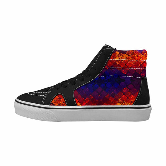 WOMEN'S Dark Snake Print High Top Canvas Wallpaper Art Sneakers