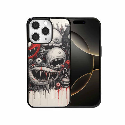 iPhone 15 Pro Max Case — Multi Eye Monster Black Red Ink, Custom Phone Case