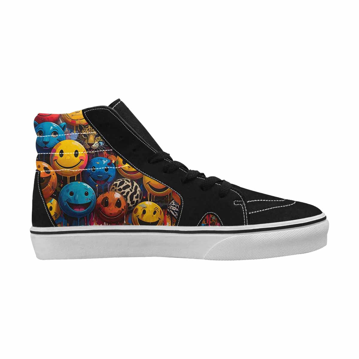 MEN'S Smiley Faces High Top Canvas Vivid Sneakers