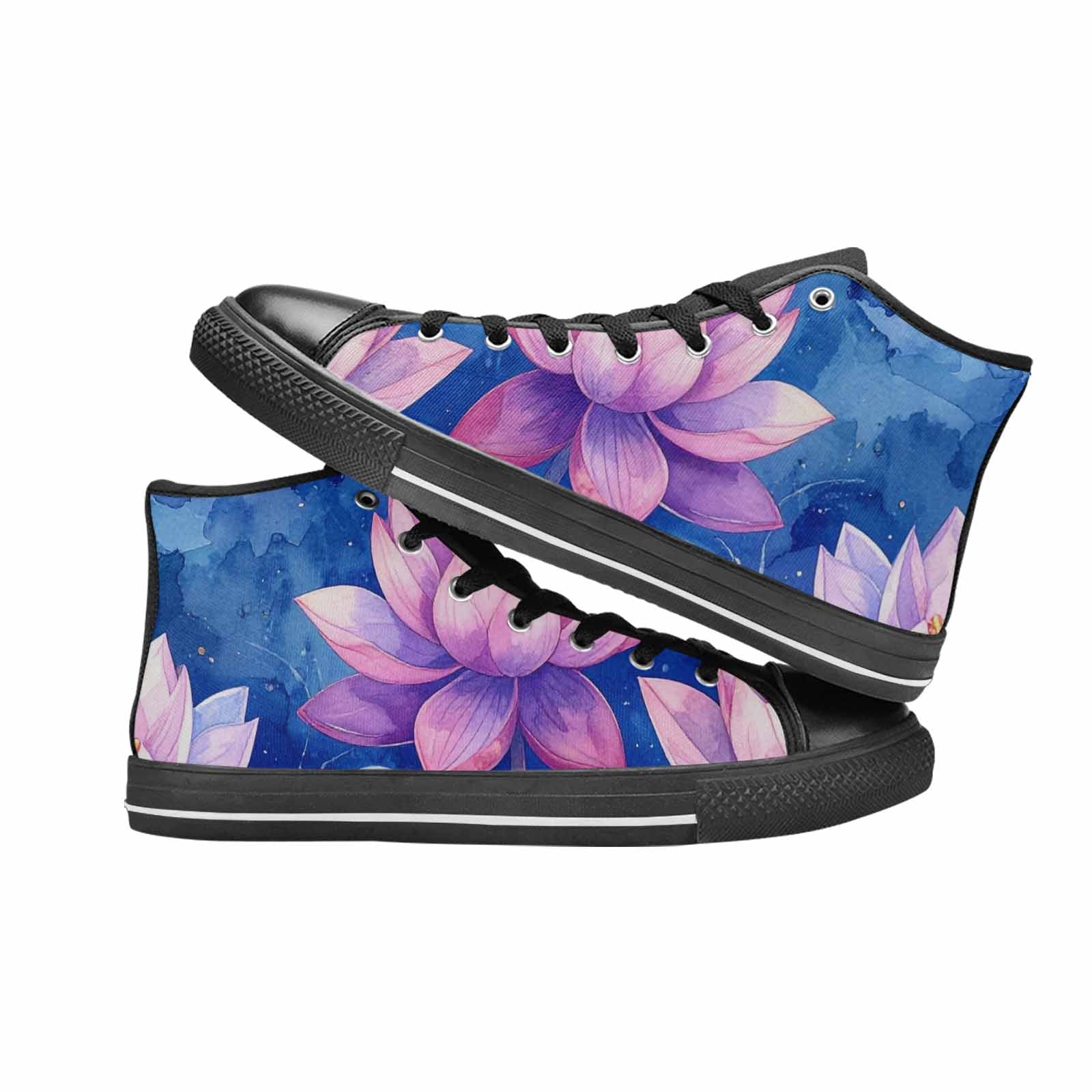 WOMEN'S Water Lilies Impressionist High Top Canvas Aesthetic Custom Shoes