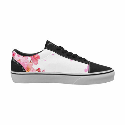 WOMEN'S Cherry Blossom Branch Cherry Lace-Up Canvas Wallpaper Art Sneakers