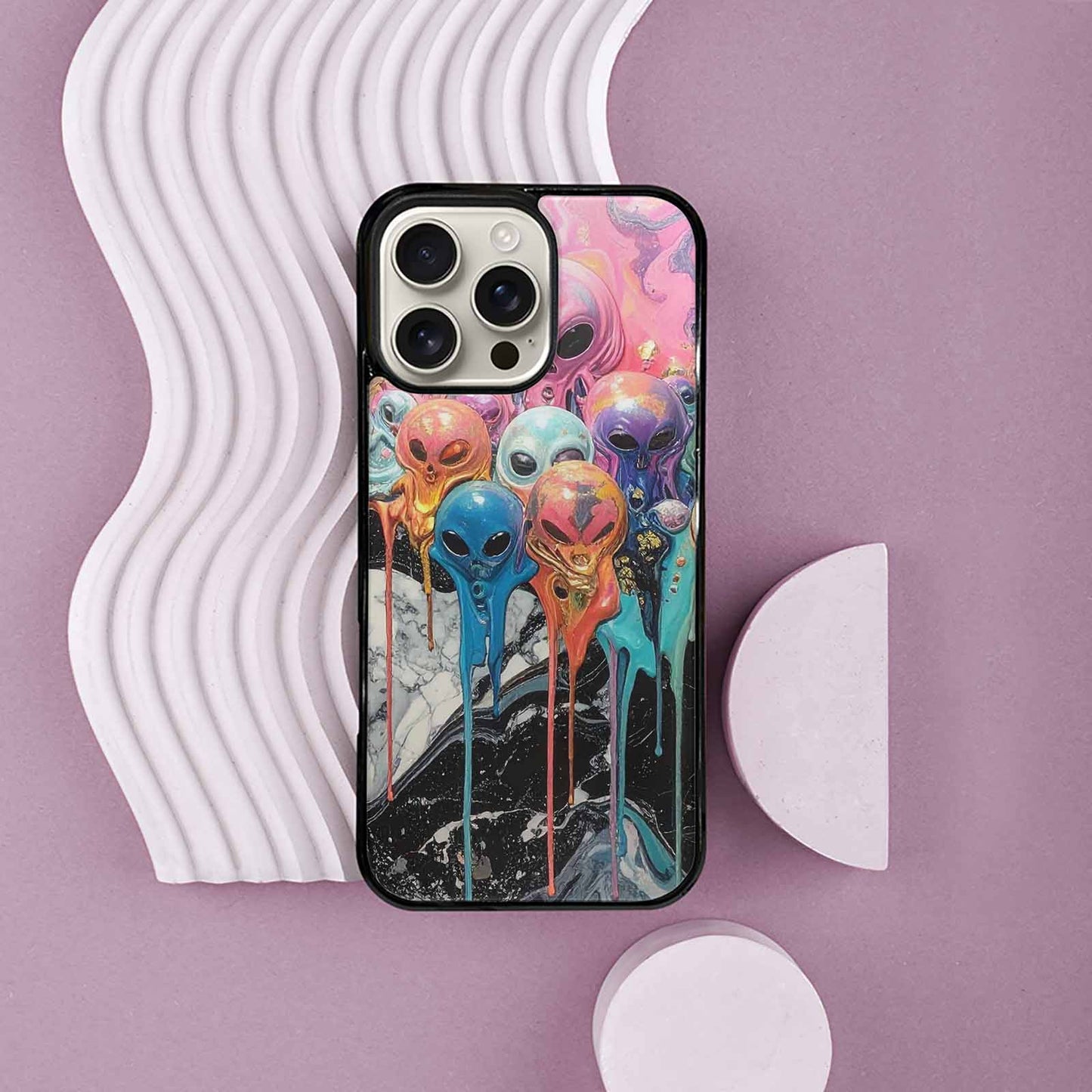 iPhone 16 Pro Max Case — Aliens Marblemelting Aliens Pa L2w Personalized, Custom Art Phone Cover