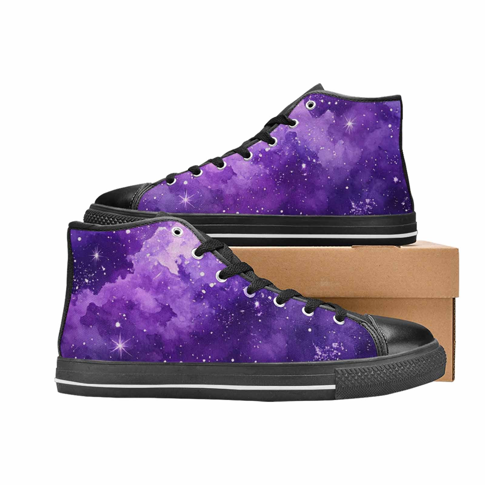 MEN'S Galaxy Art - High Top Canvas Surreal Shoes