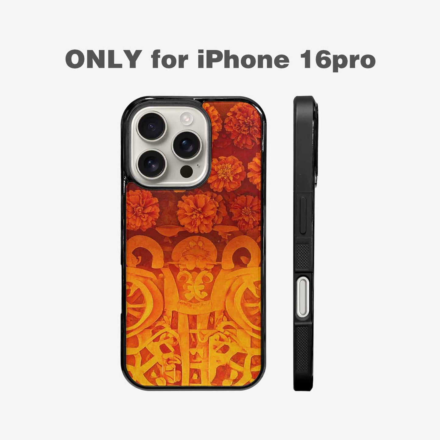 iPhone 16 Pro Case — Marigold Day Of The Dead Marigold, Original Design Phone Case