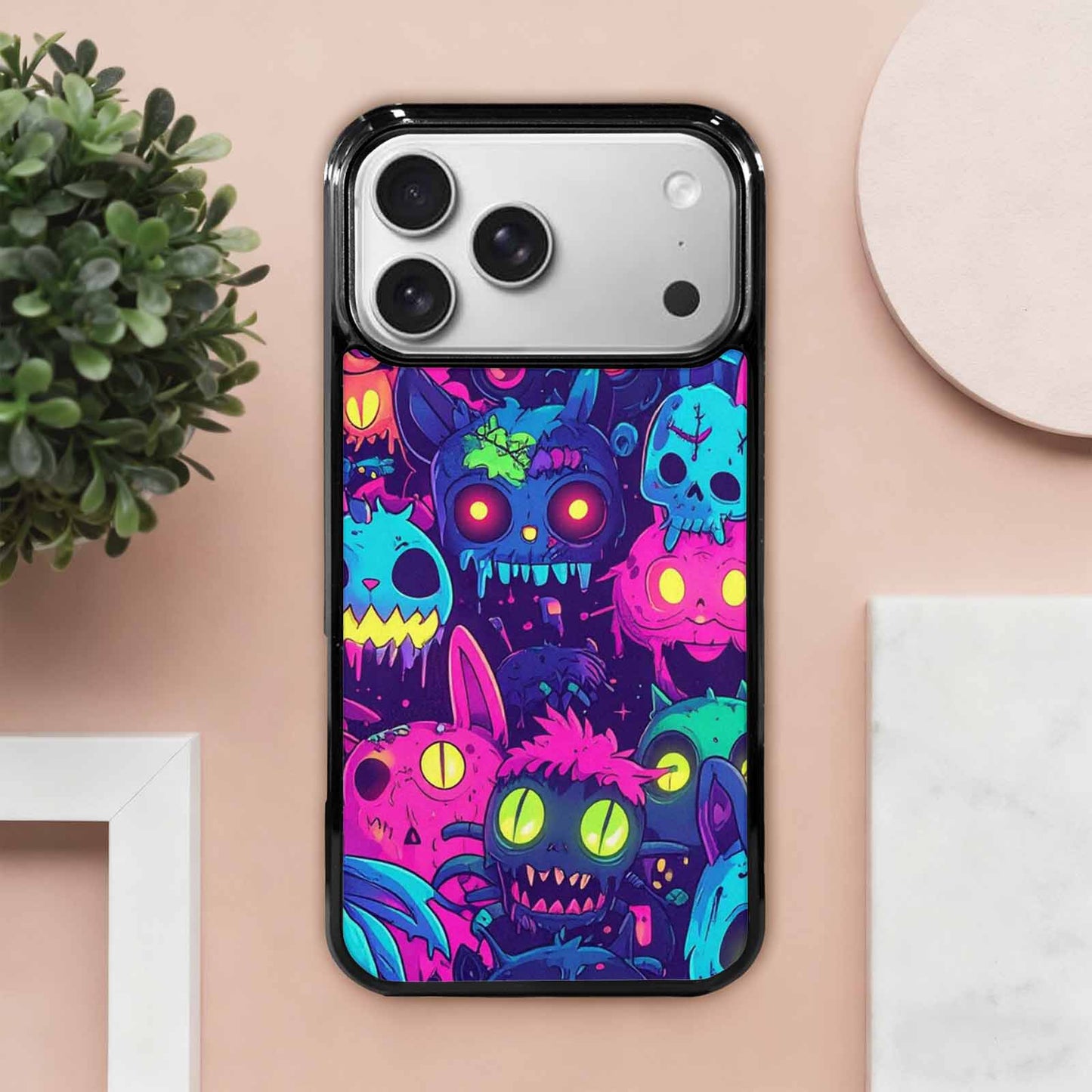 iPhone 17 Pro Max Case — Mixed Toxic Glow Creature Cartoon Cute, Personalized Phone Case