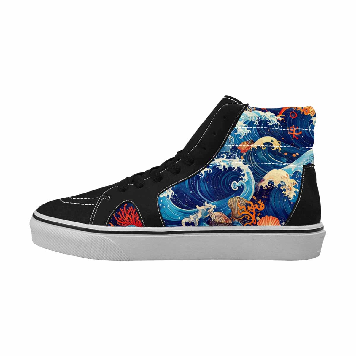 WOMEN'S Ocean Wave High Top Canvas Dark Academia Sneakers
