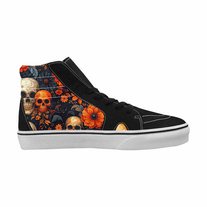 WOMEN'S Skulls - Halloween High Top Canvas Vivid Custom Sneakers