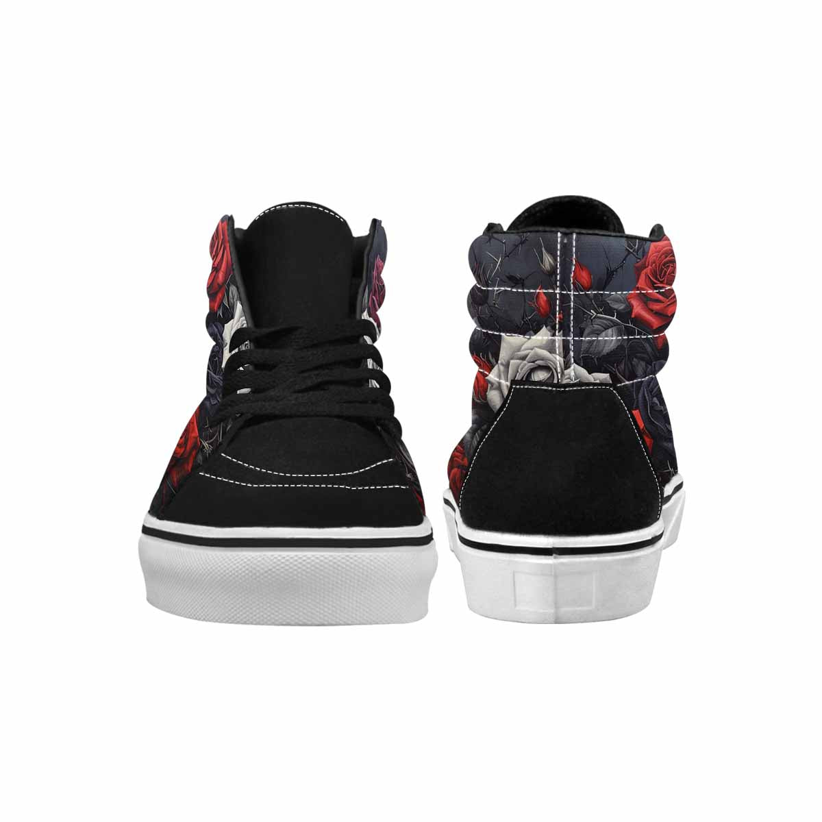 MEN'S Black Gothic Rose High Top Canvas Aesthetic Shoes