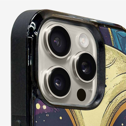 iPhone 16 Pro Max Case — Alien Ufo Cartoon Art Pattern Groovy, Custom Made Phone Cover