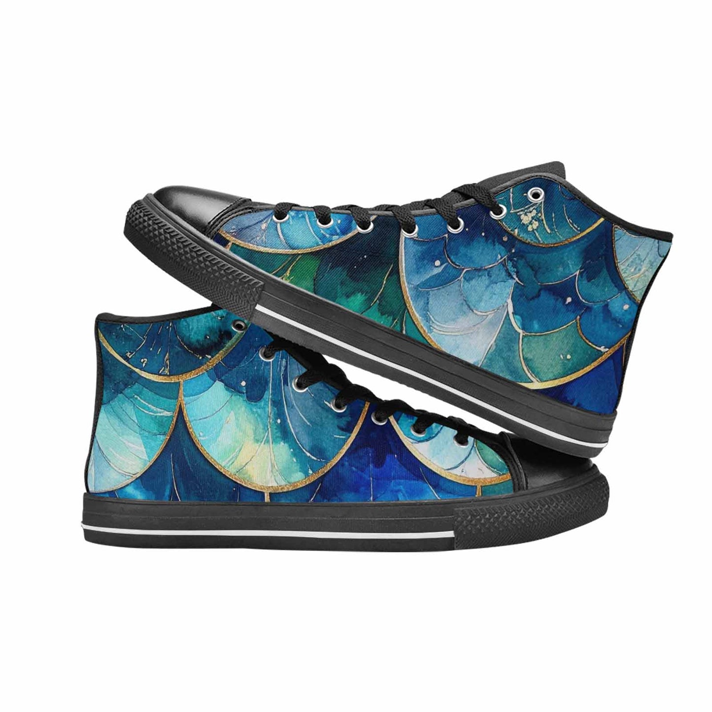 WOMEN'S Mermaid Scale High Top Canvas Aesthetic Sneakers