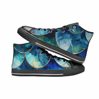 WOMEN'S Mermaid Scale High Top Canvas Aesthetic Sneakers