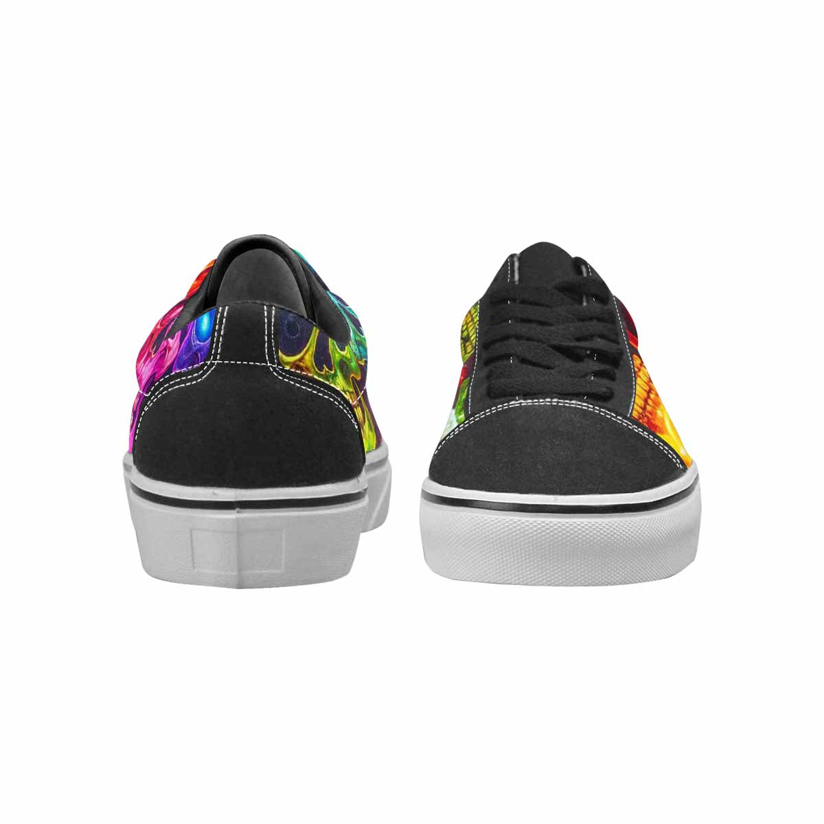 WOMEN'S Toxic Skeleton Hot Dog Lace-Up Canvas Vibrant Chaos Custom Sneakers