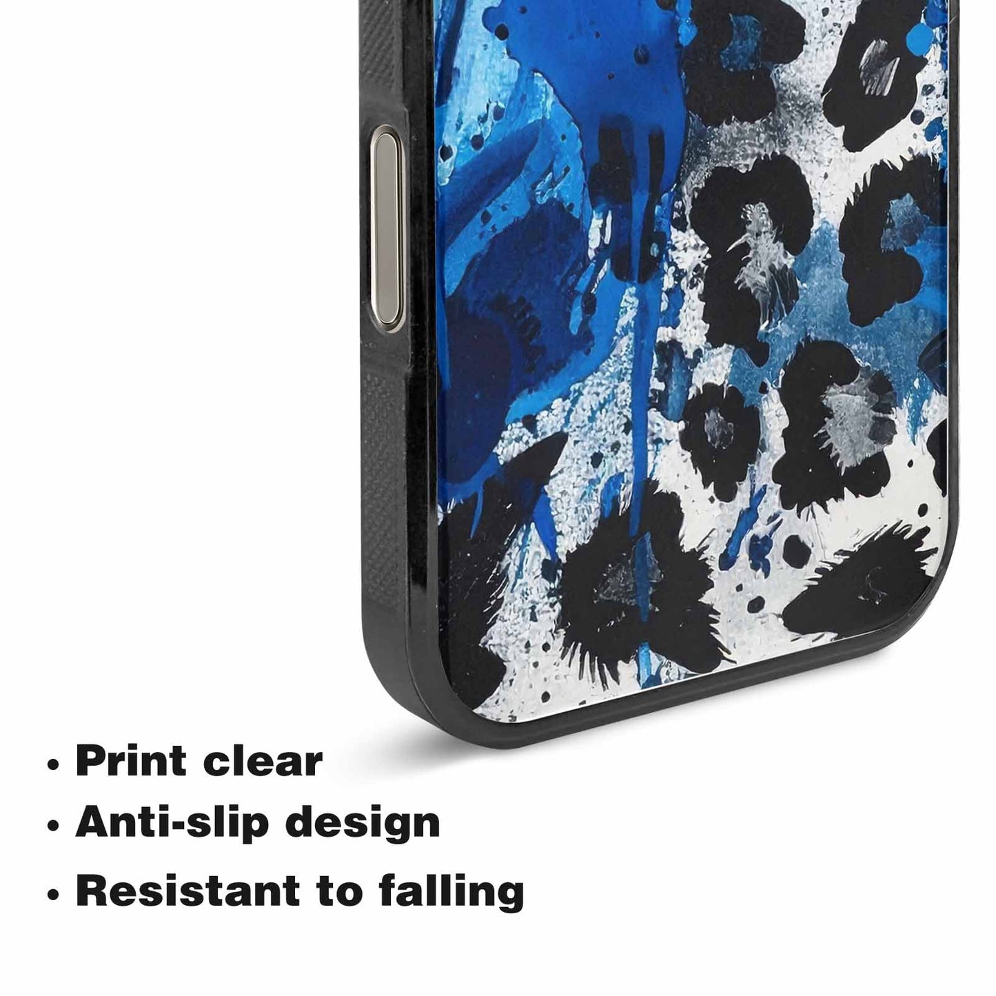 iPhone 15 Pro Max Case — Animal Print Black Blue Ink Animal, Custom Art Phone Cover