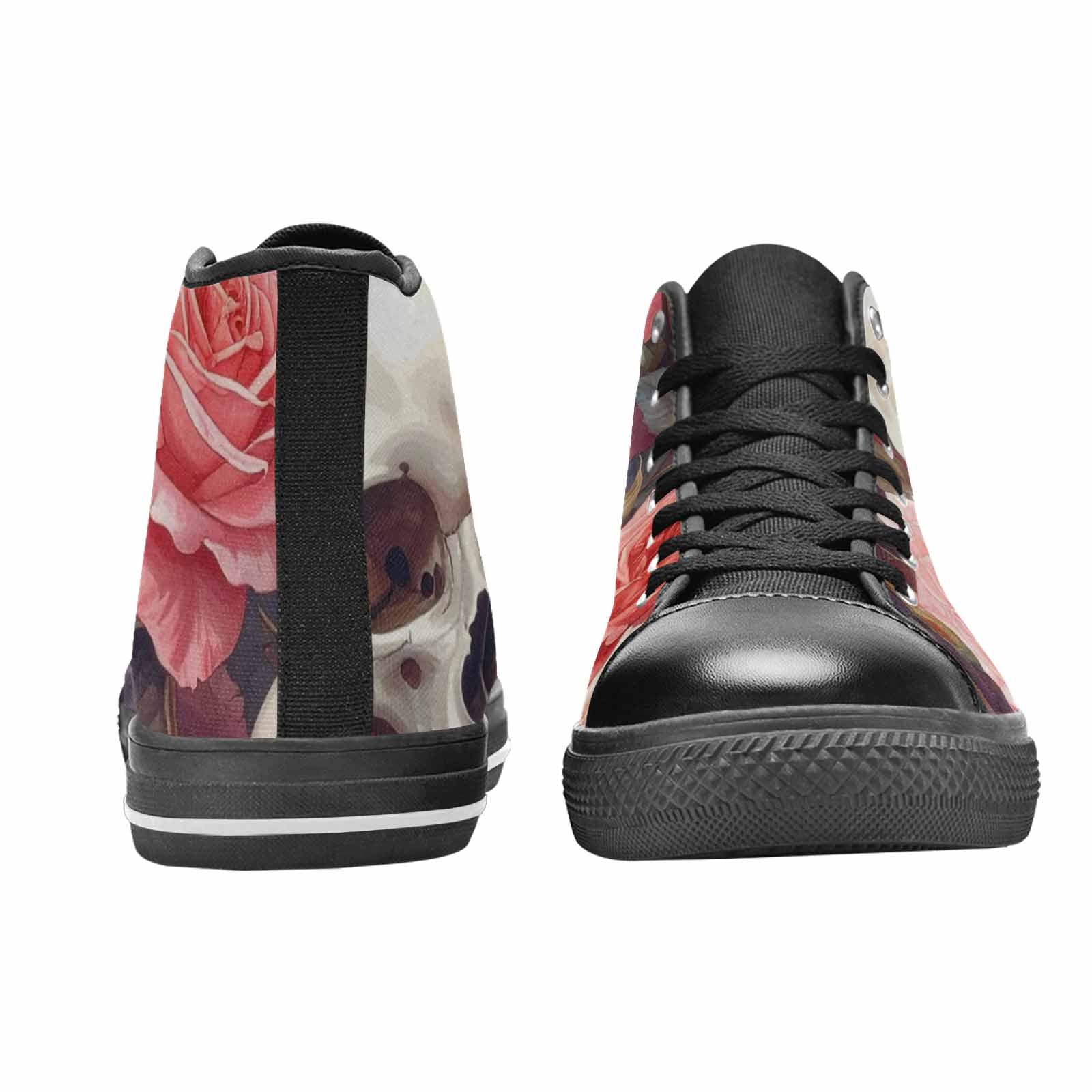 WOMEN'S Skulls Roses Soft Airbrush High Top Canvas Y2K Custom Shoes
