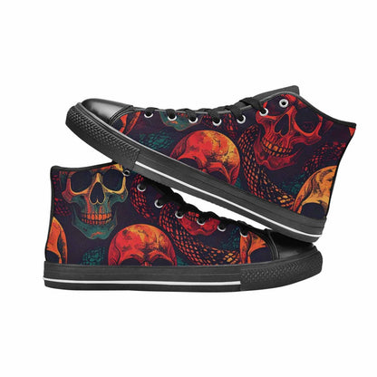 MEN'S Snake Skulls Print High Top Canvas Grunge Shoes