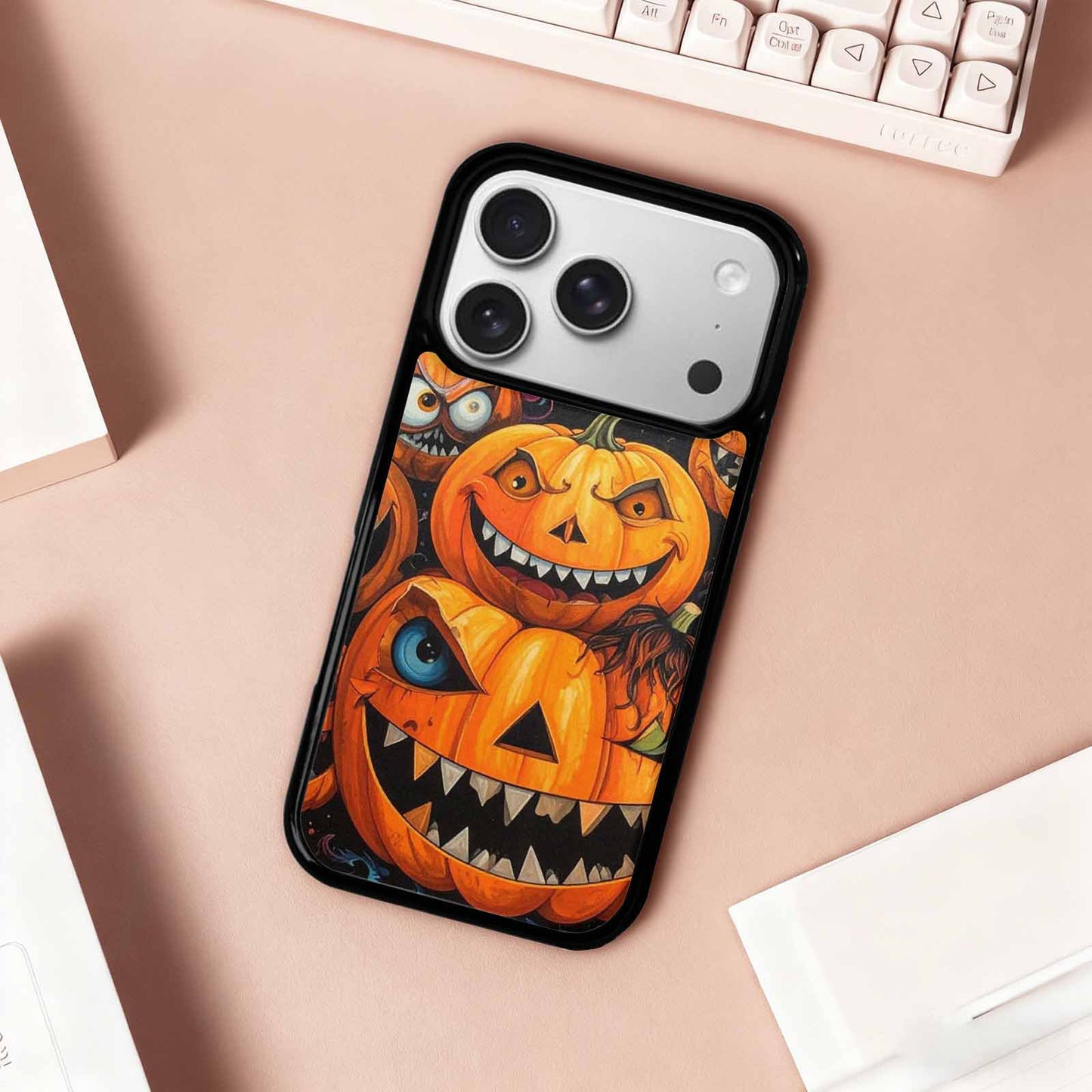 iPhone 17 Pro Case — Seamless Repeating Pattern Of Overlapping Cartoon, Custom Print Case Cover