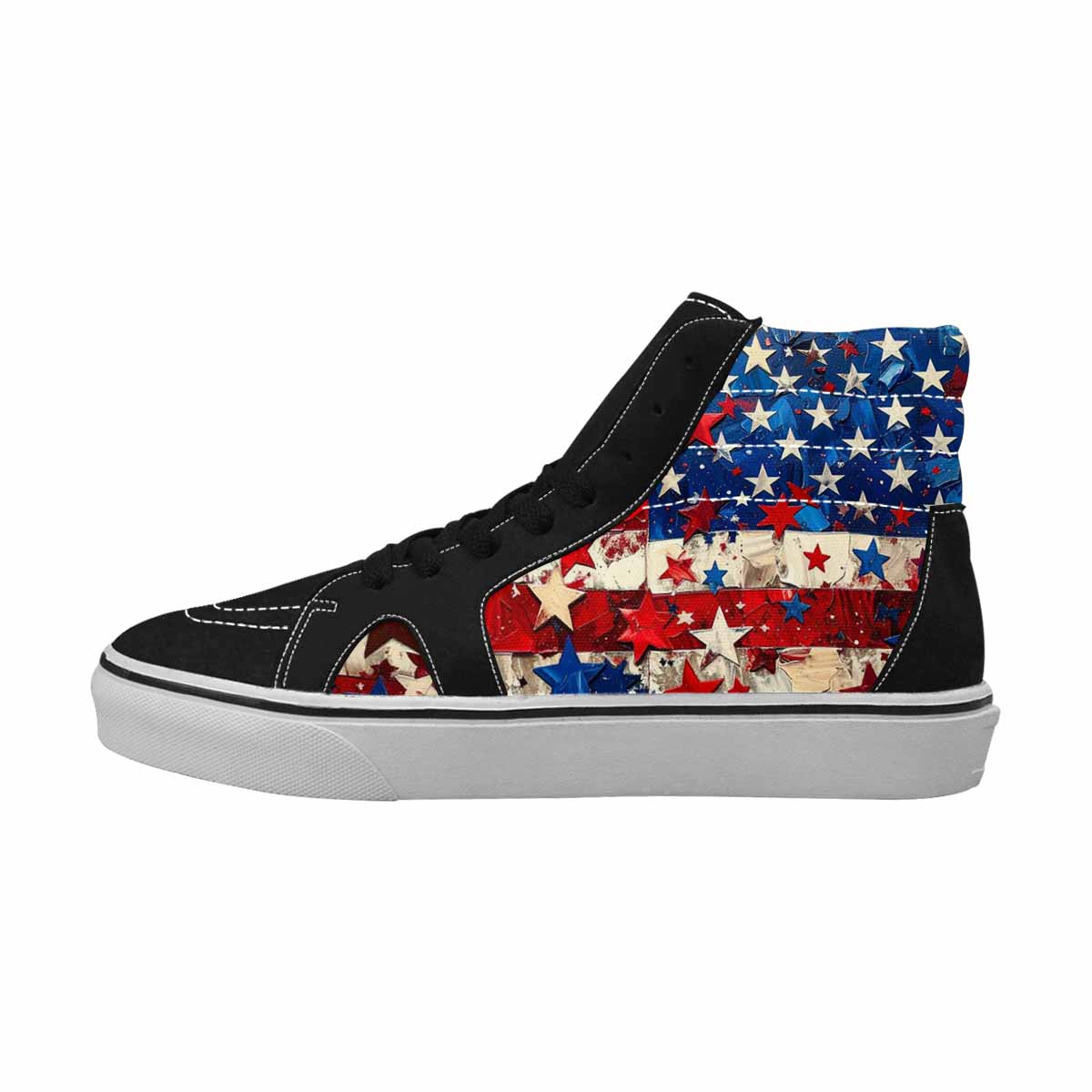 MEN'S Patriotic Stars Stripes High Top Canvas Surreal Custom Shoes