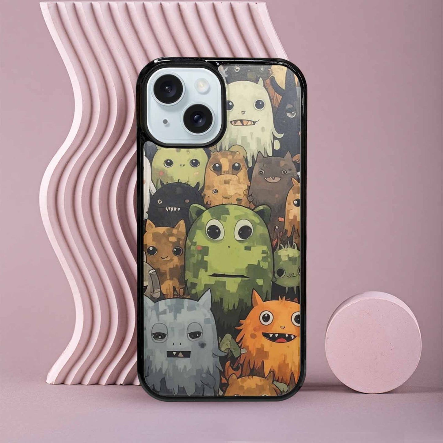 iPhone 15 Case — Monsters Camomonsters Pattern 6oy Personalized Phone, Custom Art Phone Cover