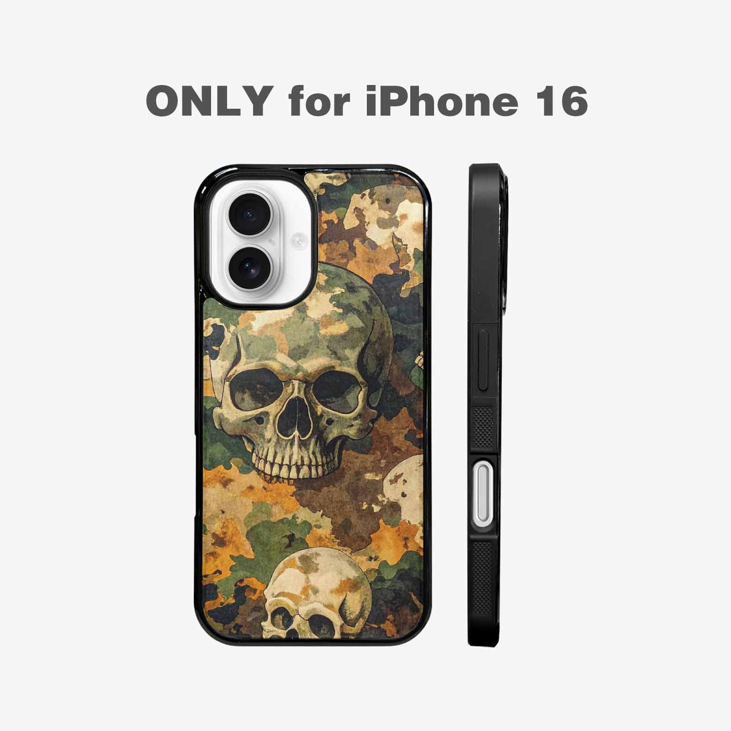 iPhone 16 Case — Military Camo Texture Combined With Distressed, Custom Phone Case
