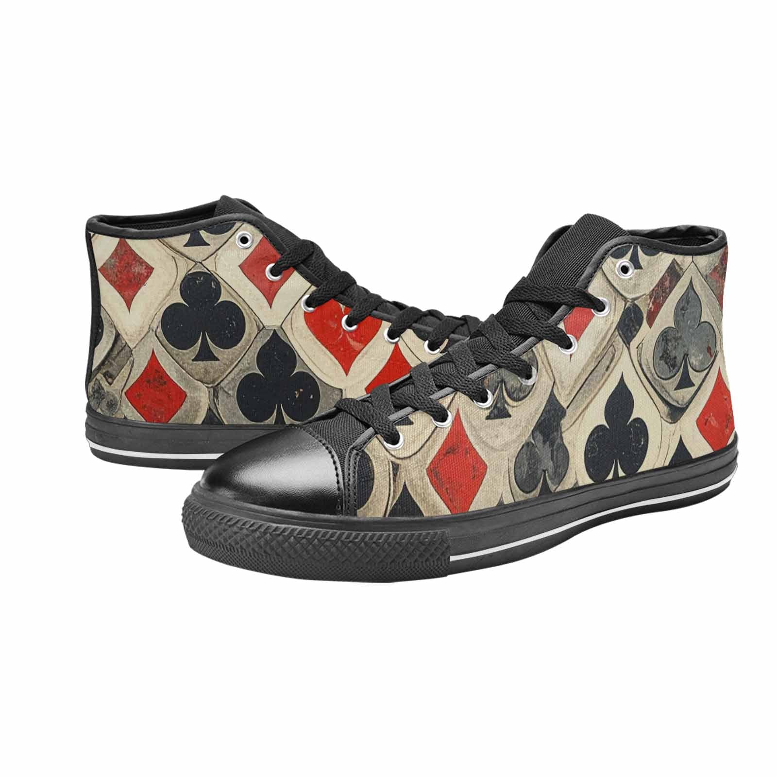 WOMEN'S Playing Card Suit High Top Canvas Surreal Custom Shoes