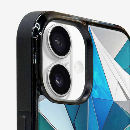iPhone 16 Case — Geometric Origami Art Pattern, Custom Phone Case